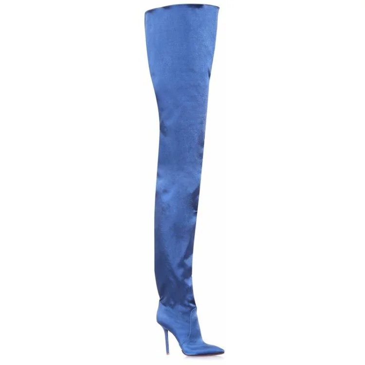 Real Photo Stiletto Leather Women Thigh High Crotch Boots Pointed Toe Sexy Ladies Heel Runway Trendy Shoe Woman Overknee | Обувь