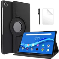 360 rotating litchi flip stand leather case for lenovo tab m10 fhd plus tablet case for lenovo tab p11 pro tablet case film pen