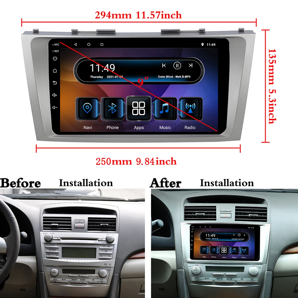 Автомагнитола 2DIN Android 8 1 стерео мультимедийный видеоплеер 9 дюймов GPS-навигация 2