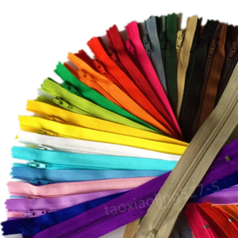 10pcs 3# 10 cm/15cm/18cm/20cm/25cm/30cm/35cm/40cm/50cm/55cm/60cm  Nylon Coil Zippers Tailor Sewer Craft Crafter's (20 colors)