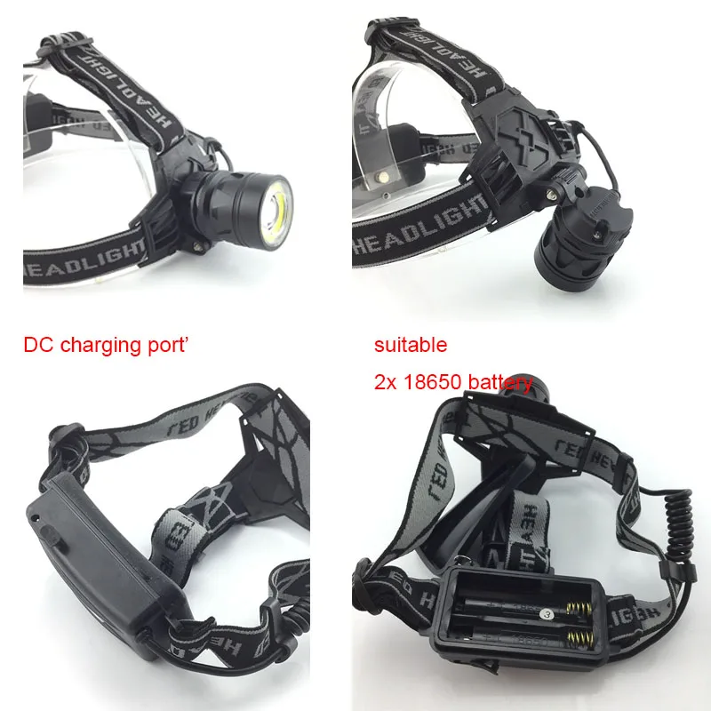 

Dual LED Headlamp COB T6 Headlight Powerful Flashlight Portable Camping Fishing Lanterna Torch Use 18650 Battery Rechargeable