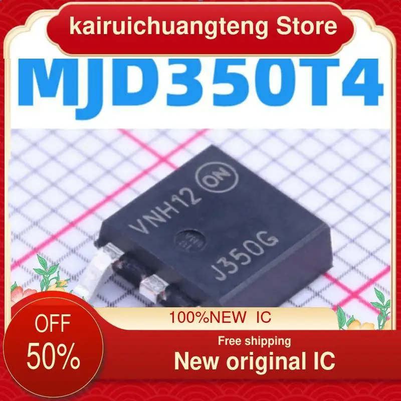 

10-200PCS MJD350T4 TO-252 MJD350 J350G 300V 500mA New original IC