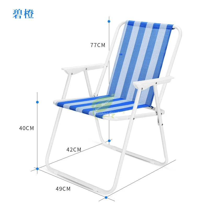 en Ucuz Rahat Minimalist Mavi çizgili Balıkçılık Sandalye Hızlı Depolama Kroki Dışkı Taşınabilir Açık Kamp Plaj Sandalyesi