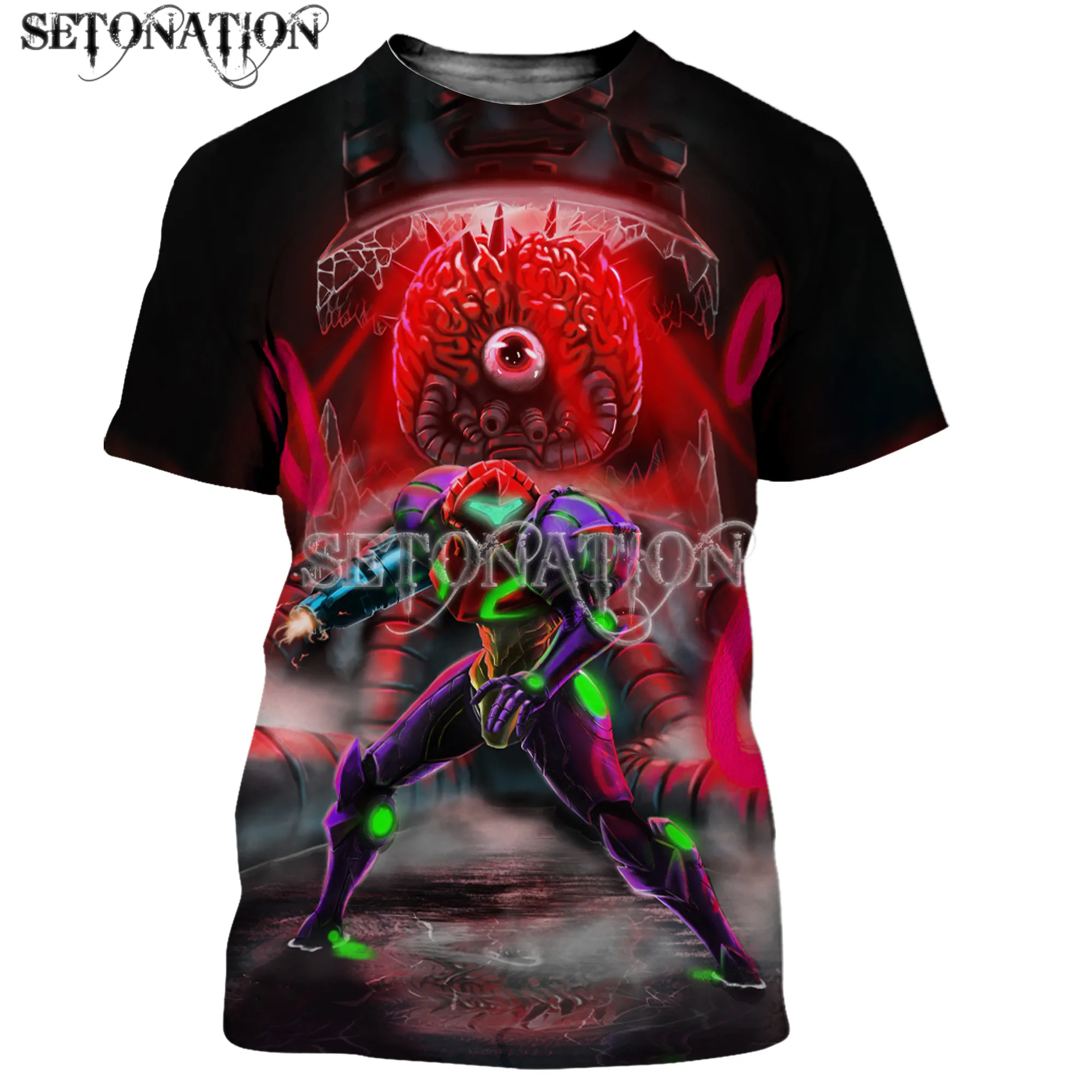 Новые модные крутые футболки Metroid с 3D принтом для мужчин и женщин Повседневная