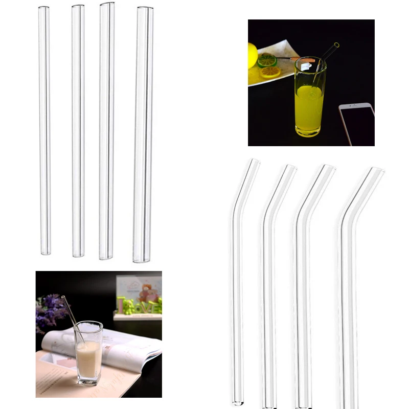 Стеклянная солома 20 см 1 шт многоразовые стеклянные соломинки с кисточкой