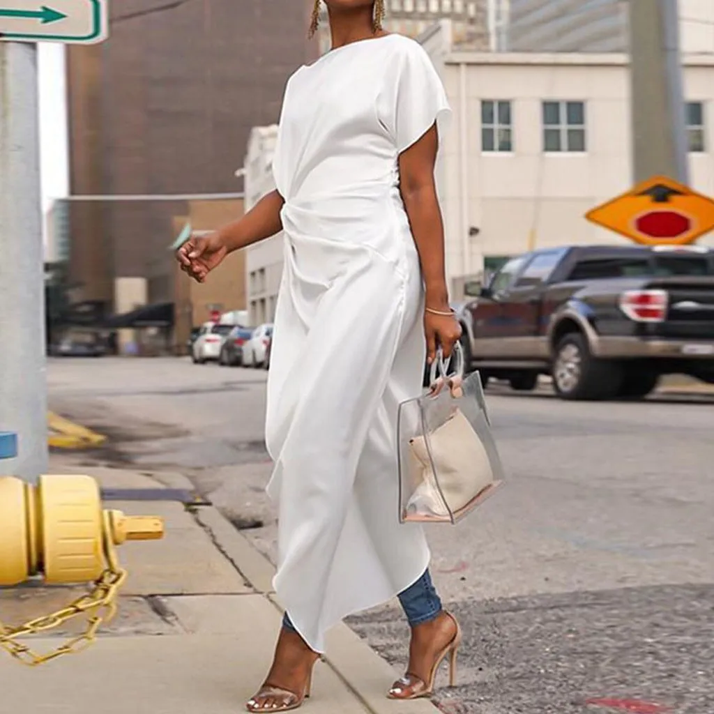 Асимметричная туника топы женская блузка Весенняя рубашка 2019 плиссированная с