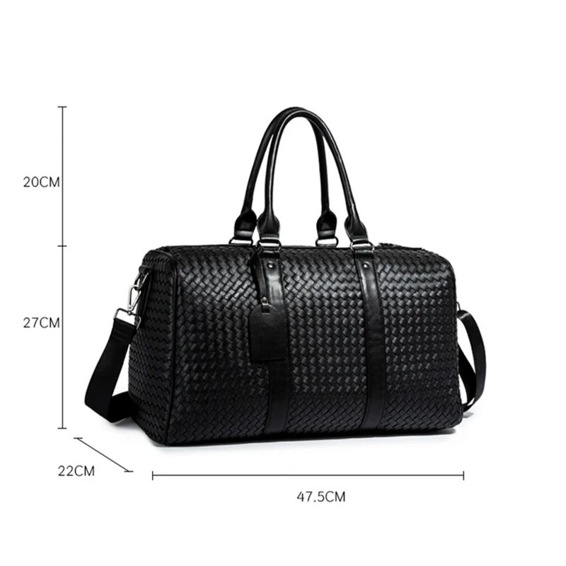 

Men Handbags Luxury Brand Bag Handmade PU Leather Men's Travel Bag Short Trip Luggage Organizer Tourism Sports Training Bag 2021