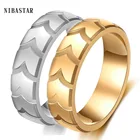 NIBASTAR шин узор кольцо для Для мужчин Нержавеющаясталь мужские панковские геометрические полосатый кольца для мужа Boyfriend, ювелирное изделие, подарок