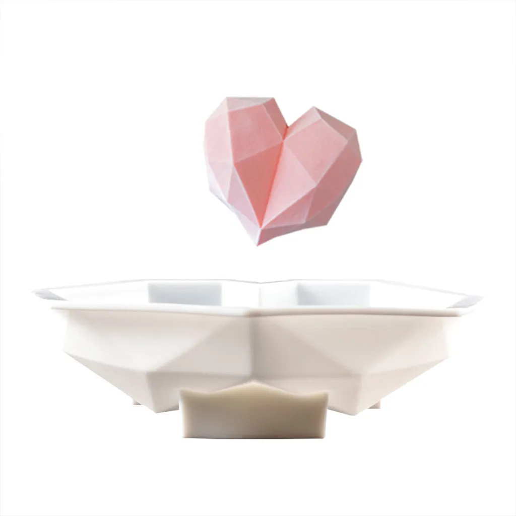 3d Алмазный любящее сердце Форма силиконовые формы для выпечки губка шифон мусс