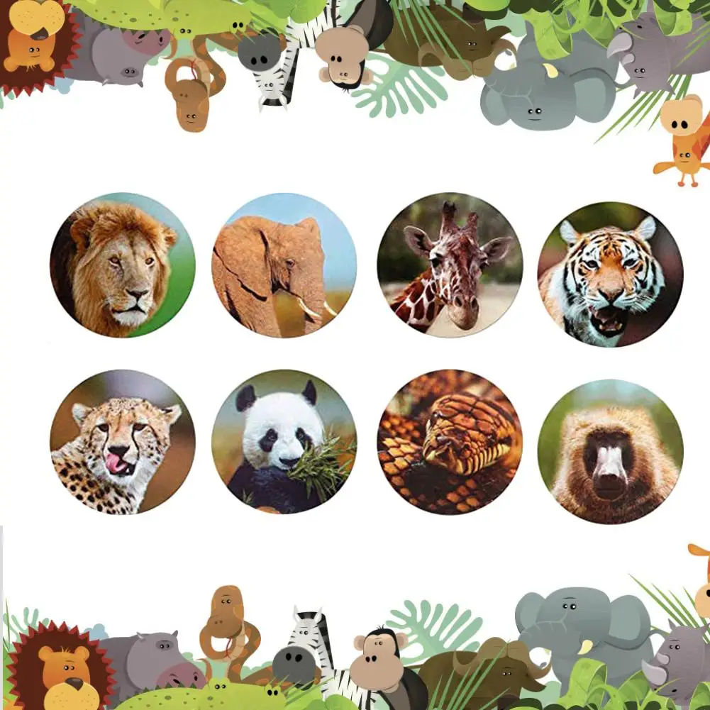 Зоопарк Животные этикетка наклейки декоративные этикетки животный принт (из