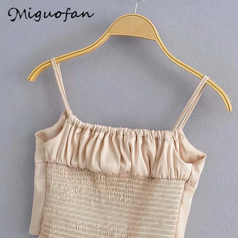 Женская атласная блузка Miguofan однотонная белая с открытыми плечами без бретелек