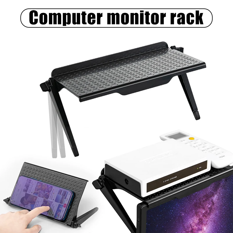

Computer Monitor Rack Foldable Shelf TV Box Router Shelf Set-top Box Bracket Holder Mini PC DVD Player Stand Rack PW