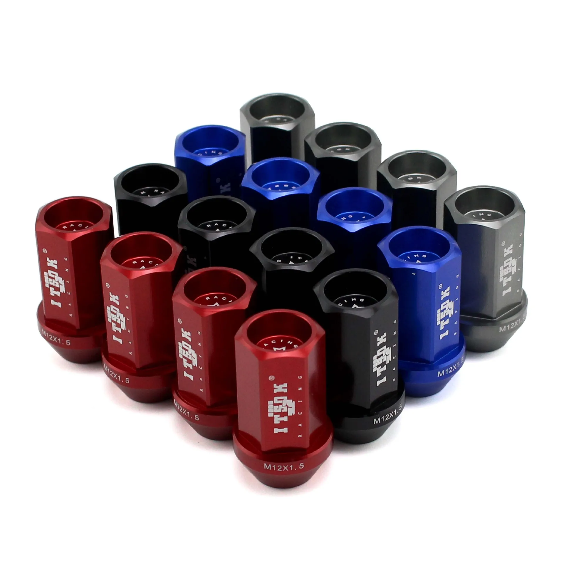 car accessories 42mm Stainless Steel Wheel Lug Nuts 20 Pieces Racing Car Steel Wheel Extended Nuts M12 x 1.25 M12x1.5 universial
