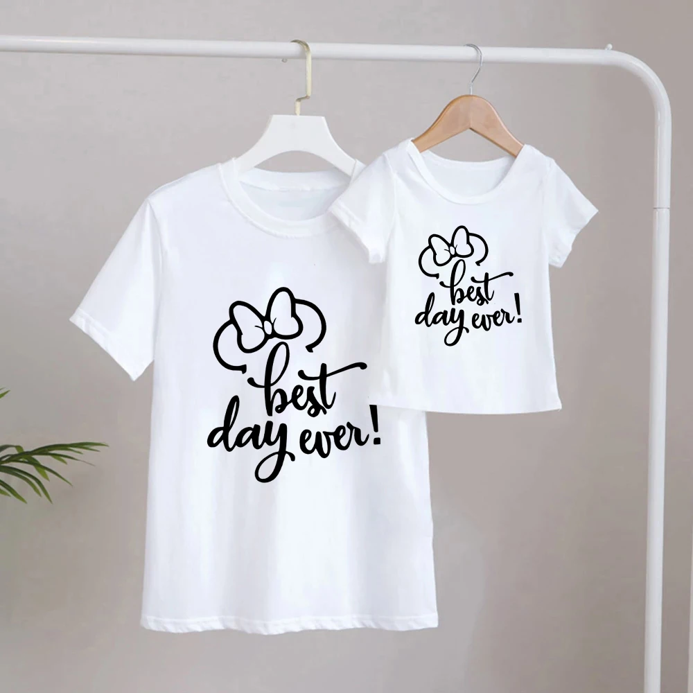 

Disney Best Day Ever T-shirt Loose Mickey Mouse Hot Selling Crewneck Clothes Family Look Modern Top Find Animation T-shirt