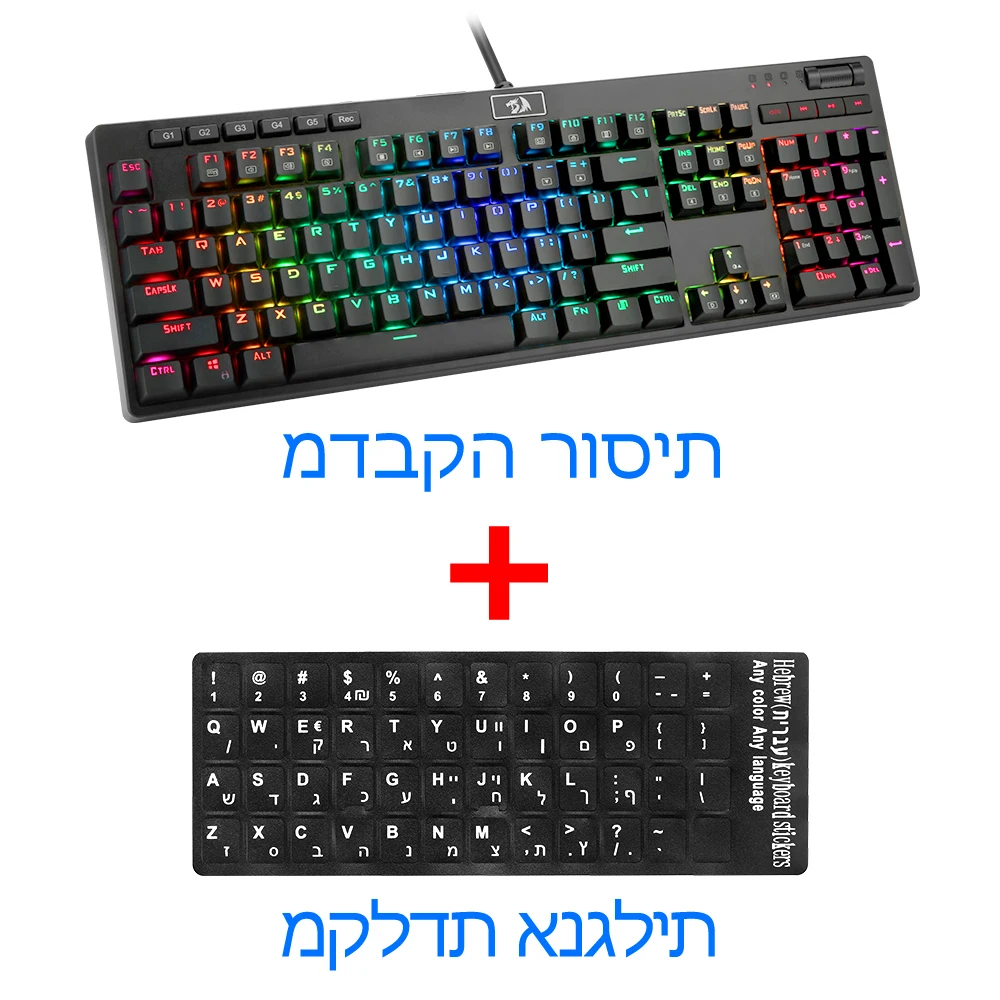 K579RGB IL Redragon K579 RGB USB Механическая игровая клавиатура синий переключатель со светодиодной подсветкой 104 ключ анти-ореолы проводной ПК Компьютерная игра - Цвет: K579RGB IL