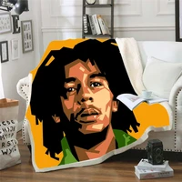 reggae singer bob marley weed skinny bedspread throw bed blanket sofa chair rest bed linen home indoor blanket adult children 01