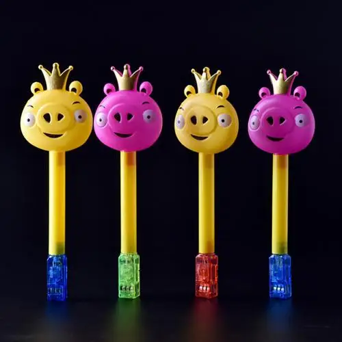 Random Color Милая светящаяся палочка со Свинкой, светодиодный, мигающий, волшебная палочка, вечерние реквизит для концерта, детская игрушка-кляп, идеальный подарок на день рождения - Цвет: Random Color