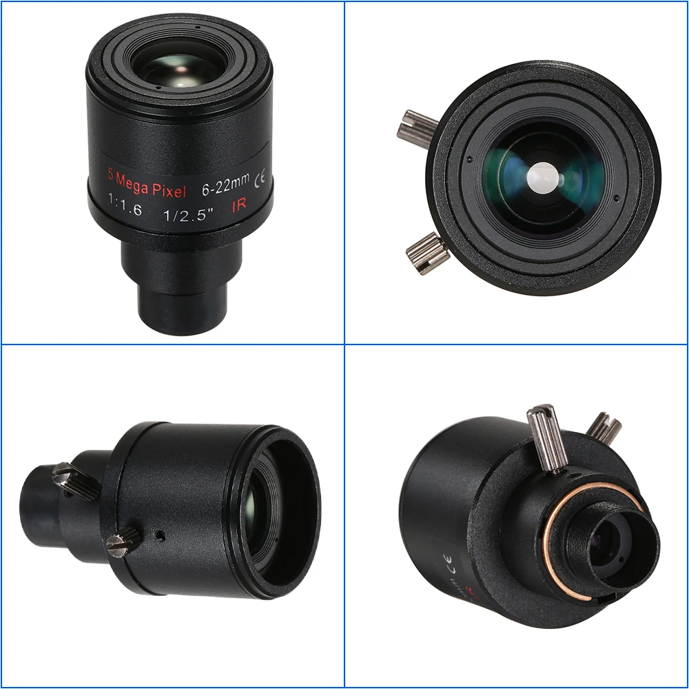 5.0MP с переменным фокусным расстоянием 6 22 мм HD IP камеры F1.6 M12 Mount объектив ручной