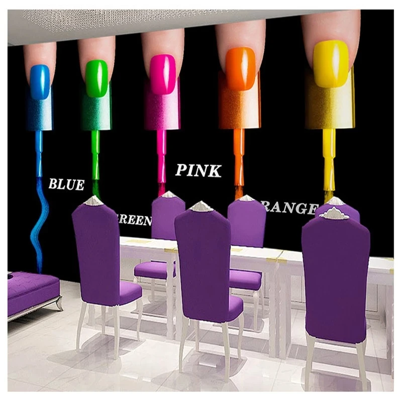the United States personalized 3D nail polish watercolor graffiti wallpaper beauty salon makeup shop background Waterproof | Обустройство