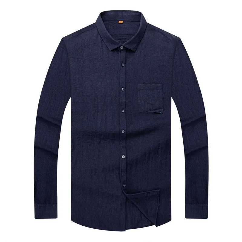 

Большие размеры 8XL 7XL 6XL 5XL 4XL, новинка, Мужская Однотонная рубашка, высокое качество, мужская рубашка с длинным рукавом, мужская повседневная ...