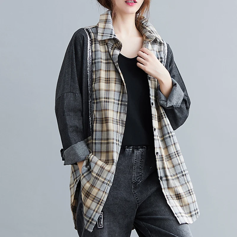 Max LuLu/Новые корейские Роскошные Брендовые женские осенние клетчатые блузки