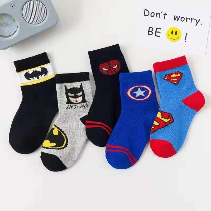 

[Five Pairs] Children's Socks, Pure Cotton Spring Autumn and Winter Thin Breathable Socks Baby Boys and Girls Aged 2-16 WZ02