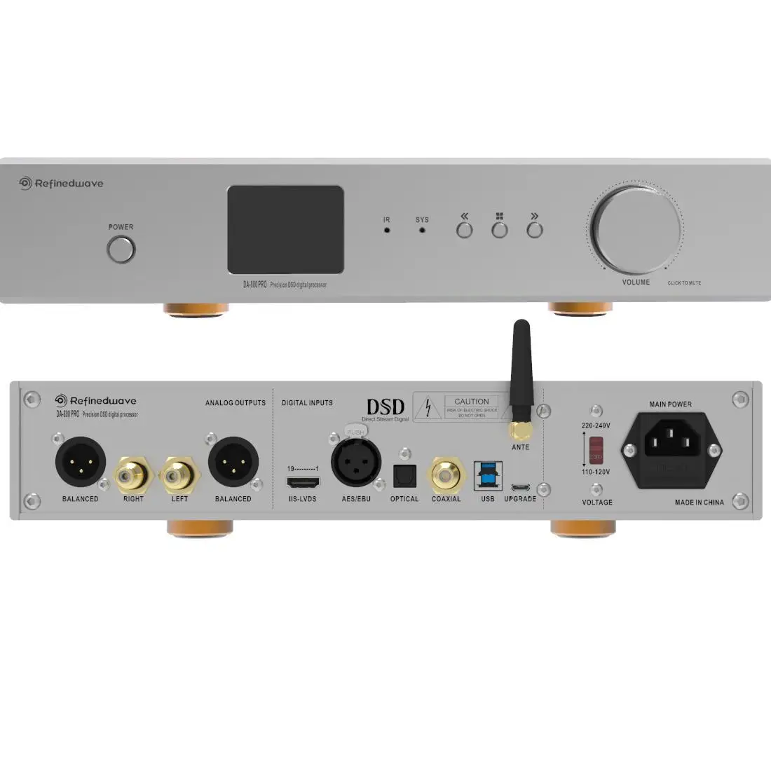 Декодер Refinedwave DA800 ES9038PRO DSD512 PCM768K FPGA FIFO Bluetooth 5 0 2 4 &quotLCD Hi Fi полностью
