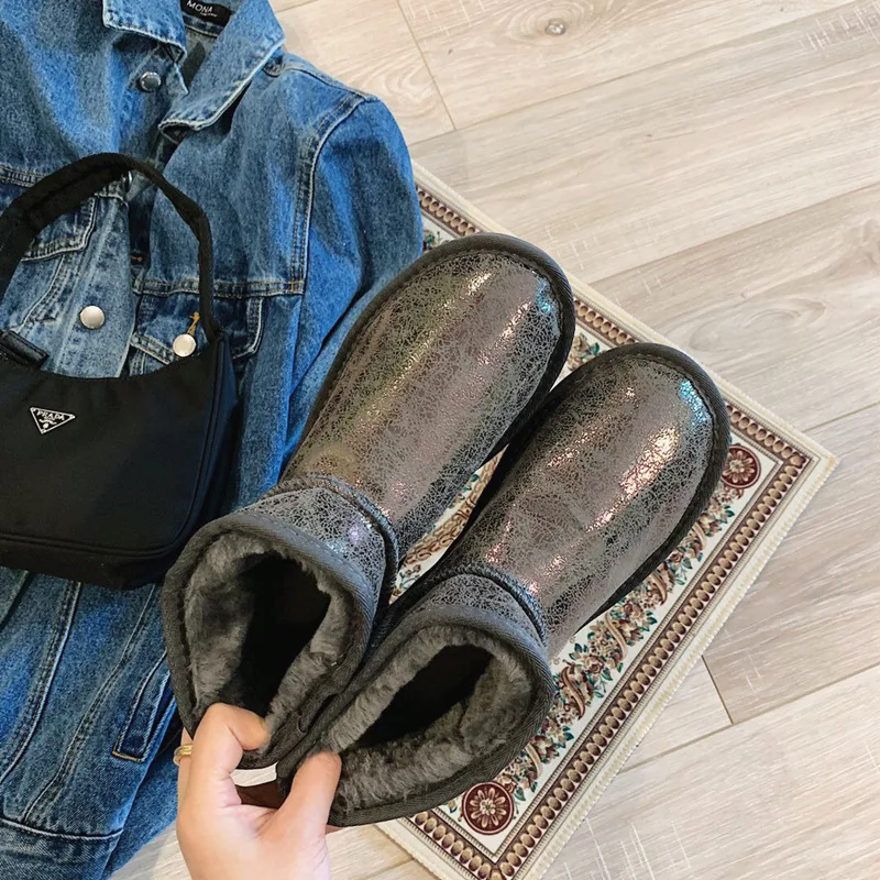 As Pic Новое поступление; высококачественные зимние сапоги из натуральной кожи; модные теплые зимние сапоги; женские ботильоны; женская обувь; ботинки в австралийском стиле - Цвет: As Pic