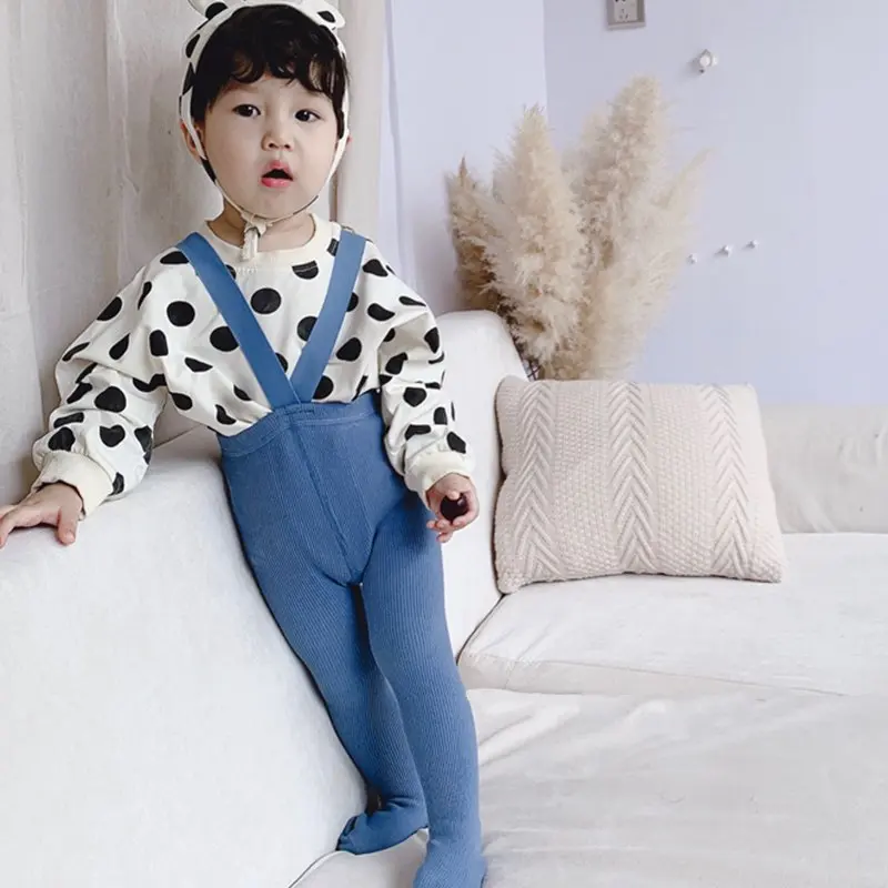 От 0 до 3 лет детские колготки на подтяжках для мальчиков и девочек чистый цвет