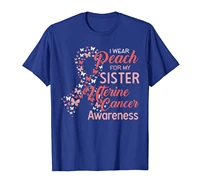 i wear peach for my sister uterine cancer awareness clothing t shirt