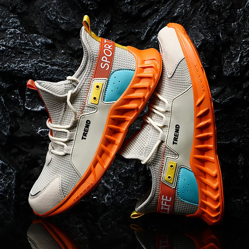 

Thirtran 2021 New Fashion Men's Sports Casual Shoes Lightweight Breathable Sneakers Summer Non-slip Wear-resistant Running Shoes