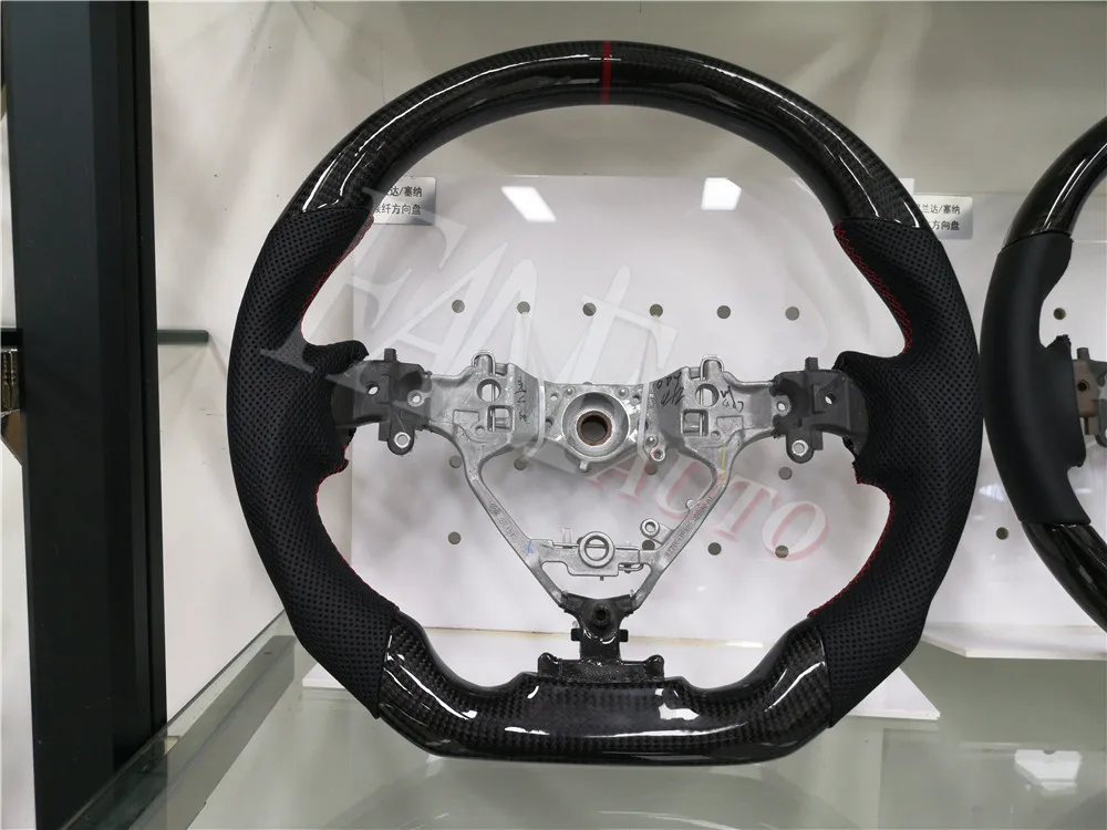 Carbon Fiber Peach Wood Steering Wheel for Toyota Sienna 2011