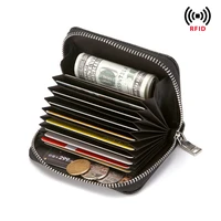 cuikca slim rfid shielding leather wallet credit card case wallet purse money bag mens women 202 fashion card case 11 5x8x0 5cm