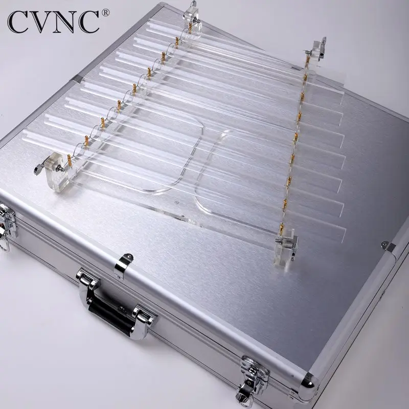 

CVNC 440 Hz or 432Hz 8 Tubes Note CDEFGABC Cear Quartz Crystal Singing Harp with Alumina Alloy Box