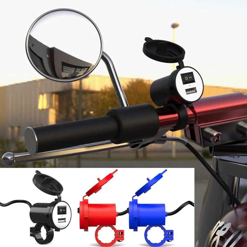 

Водонепроницаемое Зарядное устройство USB для мотоцикла, 12 В, портативное зарядное устройство для телефона, планшета, GPS, аксессуары для заря...