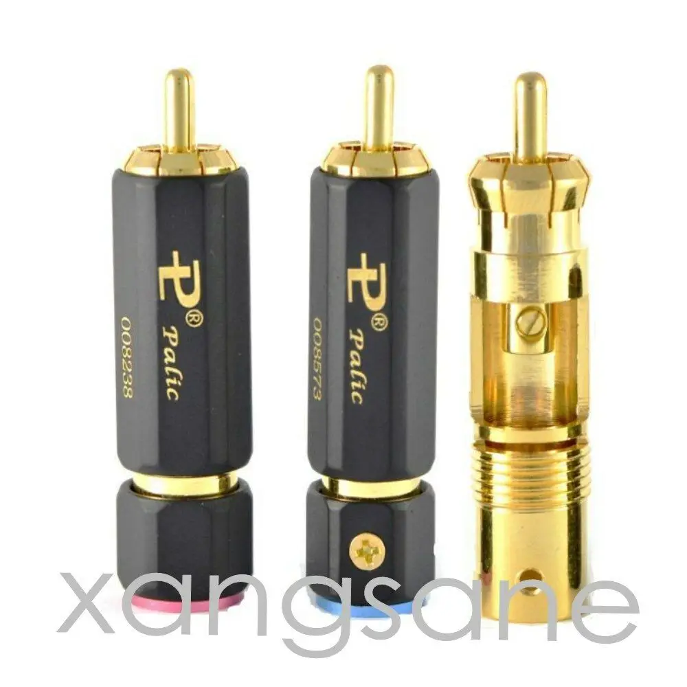 4 pcs Palic High Quality Gold Plated RCA Plug Lock Collect Solder Connector