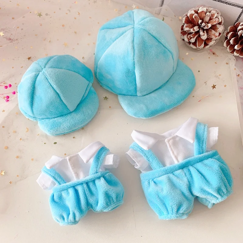 Doll's Accessory Toy Baby Wear 20 Cm Replaceable Clothes Blue Overalls Duck Tongue Hat Pants Christmas Gifts | Игрушки и хобби