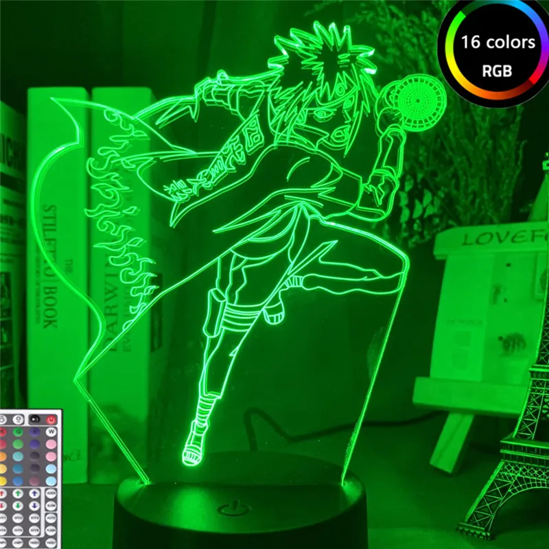 Светодиодный ночник с аниме Наруто Namikaze Minato 3d лампа ночсветильник украшение для