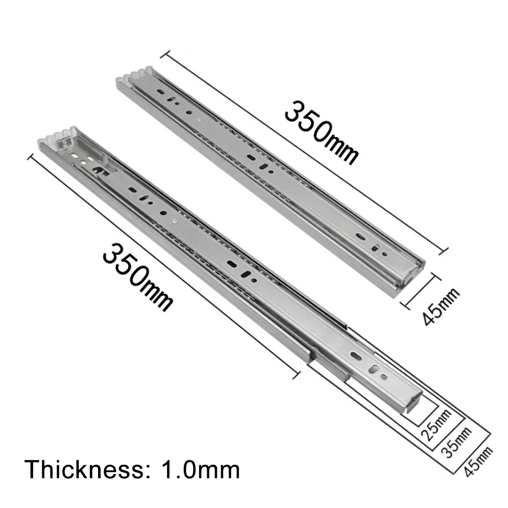 2pcs Drawer Track Slides Two Cabinet Rails Thickening Computer Table Chute Clothing Cabinets Keyboard Roller Pulley Furniture |