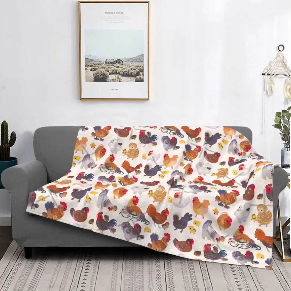 

Chicken And Chick Blanket Bedspread Bed Plaid Rug Towel Blanket Hooded Blanket Bedspread 220X240