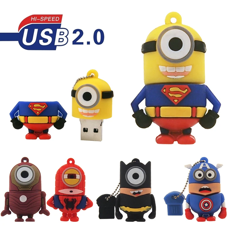 Забавные Миньоны карта памяти USB 2 0 32 Гб 64 флеш накопитель Memoria Usb флешки U диск