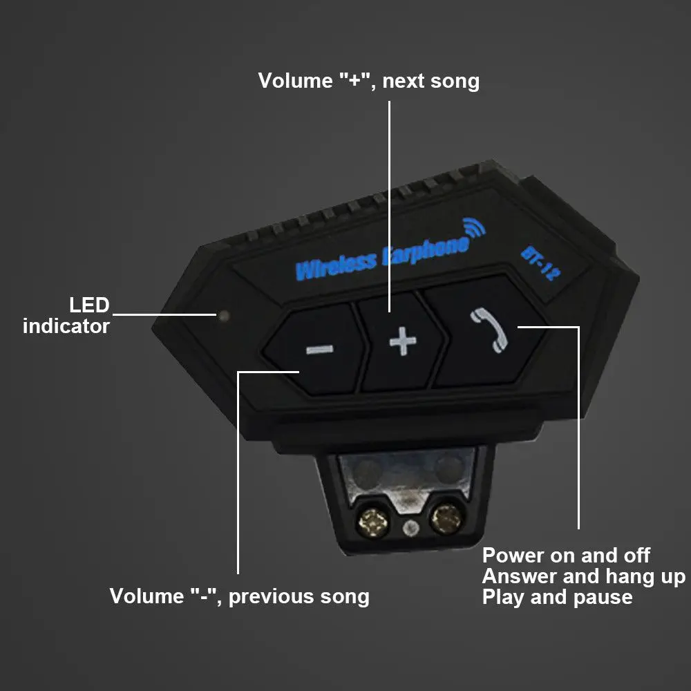 

Bluetooth-гарнитура для мотоциклетного шлема, с микрофоном