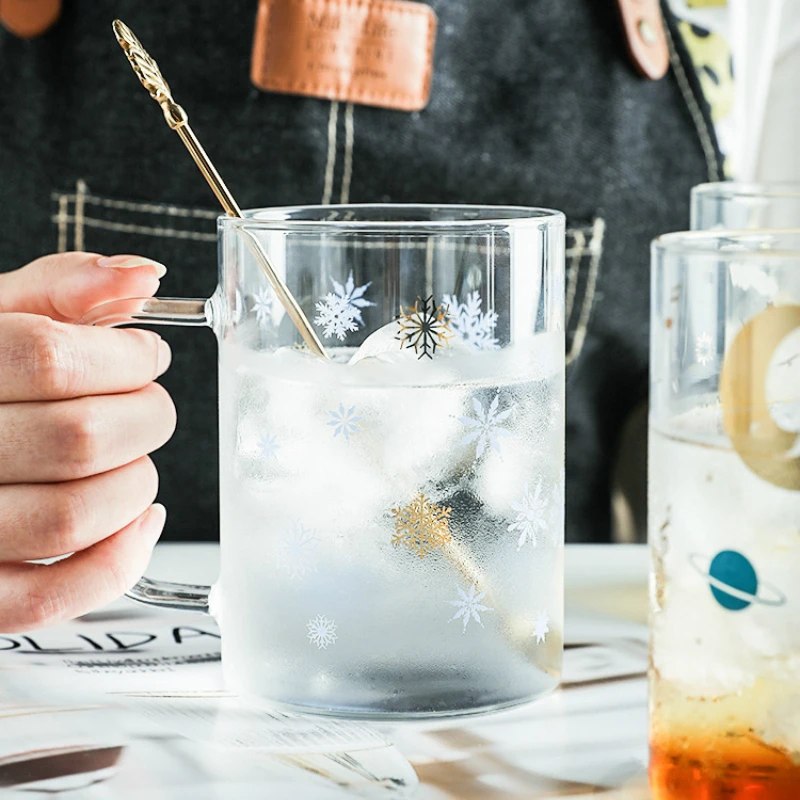 400 мл Современная Минималистичная чайная кружка Новая печатная стеклянная