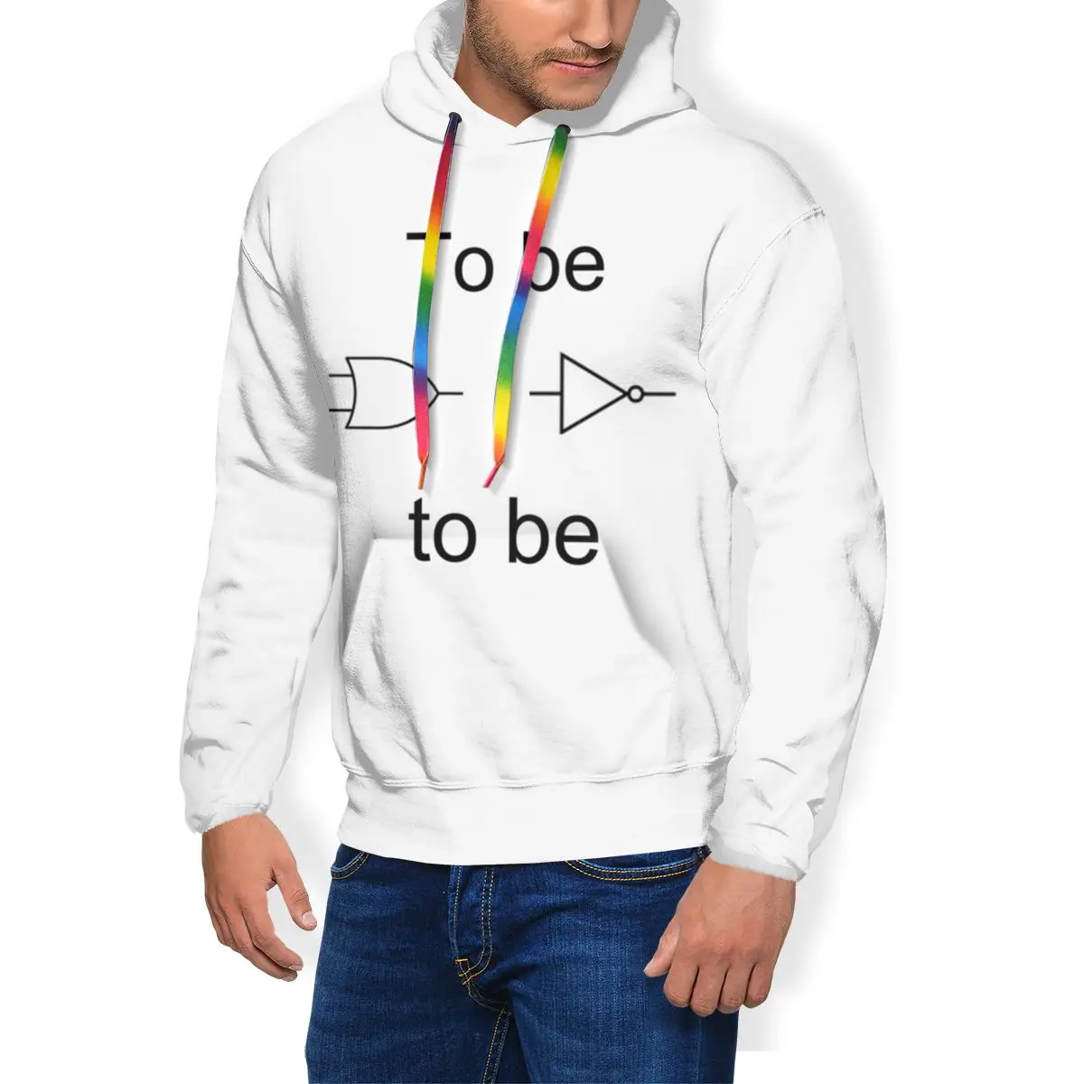 

Logic Hoodie To Be Or Not To Be Hoodies Mens Polyester Pullover Hoodie Loose Winter XXX Popular Blue Hoodies