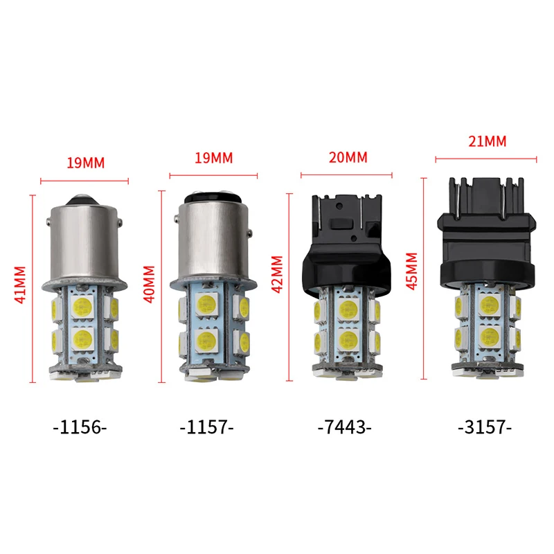 2 шт. 1156 BA15S 1157 BAY15D 3157 7443 13Led 5050 Автомобильные светодиодные стоп-сигналы задние
