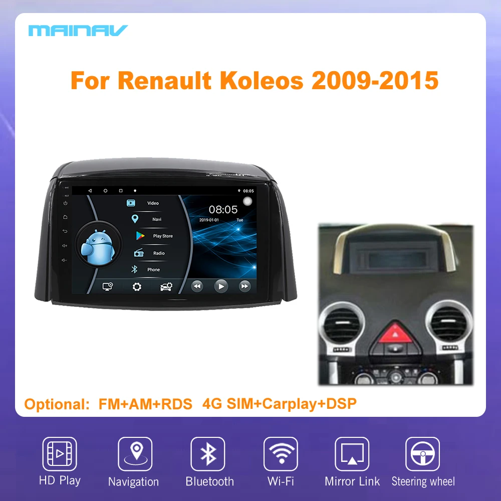 9 &quotAndroid 10 для Renault Koleos 2008 2016 RDS автомобильная навигация DSP CarPlay автомобильное радио