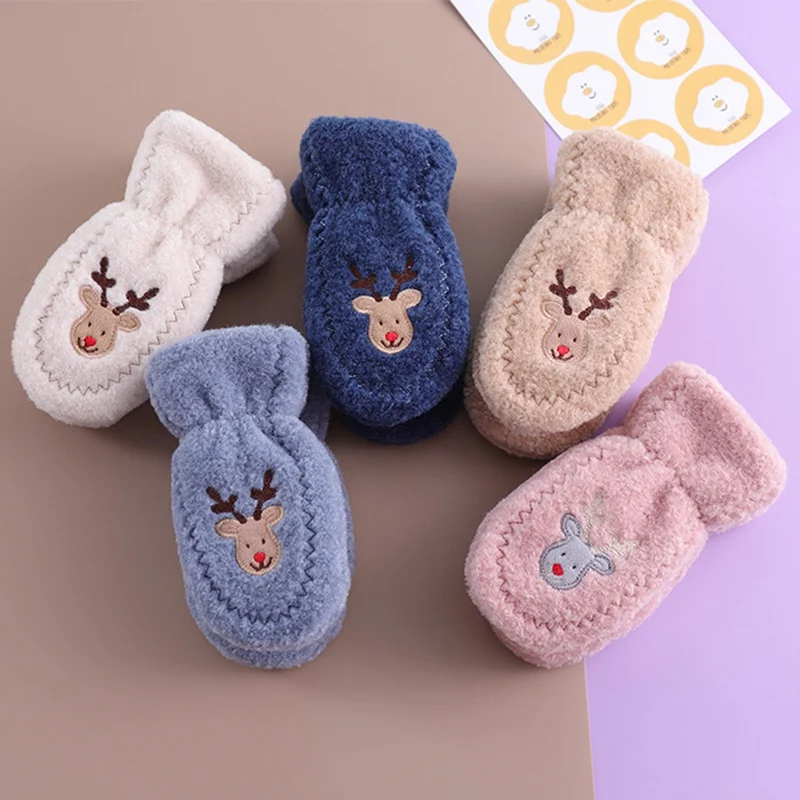 От 4 до 8 лет варежки для детей Зимние теплые митенки детские милые Мультяшные