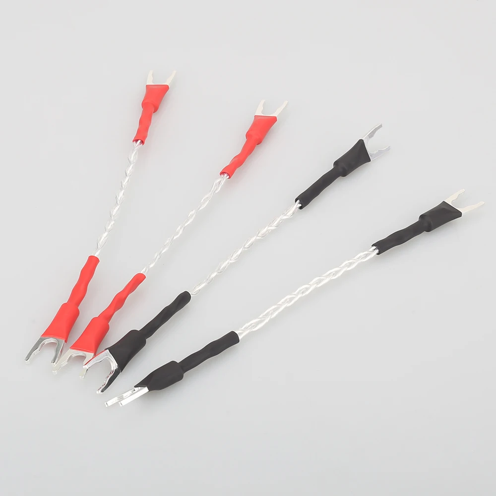 

Hi-End audio Silver Plated Jumper Cable HiFi speaker Jumper cable audio jumper with Silver plated Y spade terminal 8AG