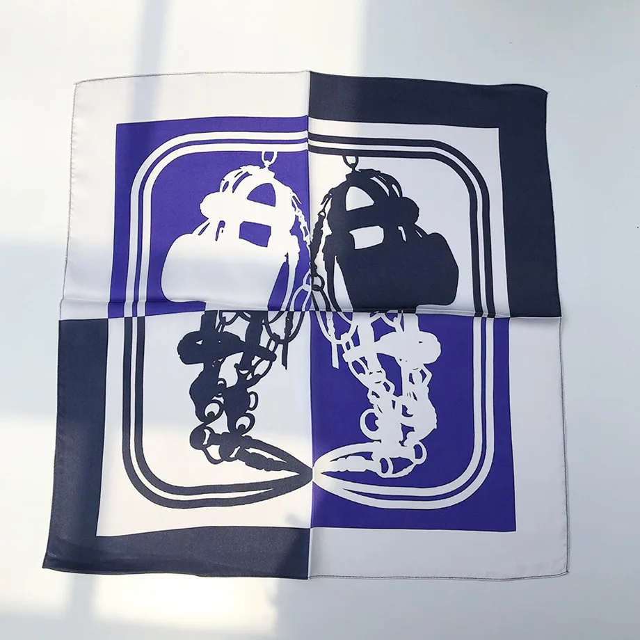 

Brand 2020 Small Square Hijab Neck Scarf Women 100% Real Silk Scarves Print Pashmina Bandana Female Foulard Office Lady Wraps