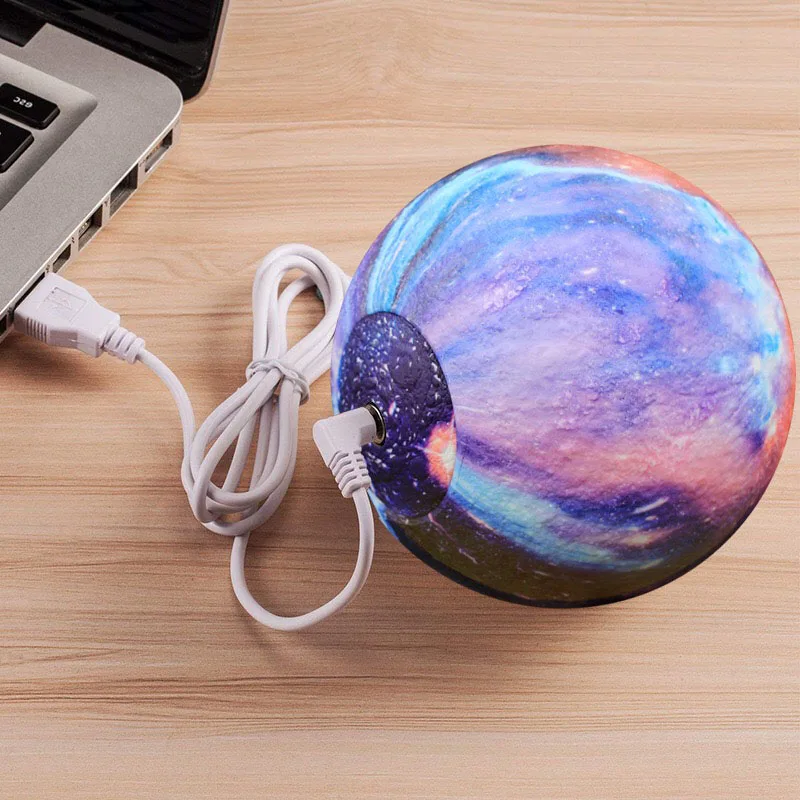 USB Перезаряжаемый светодиодный настольная современная лампа 3D Лунная 16 цветов